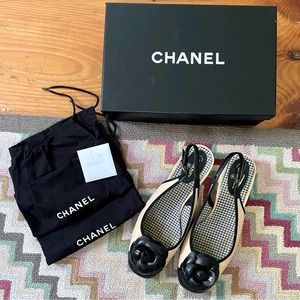 Chanel Flats with Black Flower 39.5